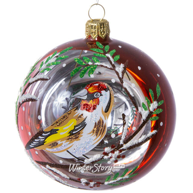 Стеклянный елочный шар Трель 8 см красный Фабрика Елочка