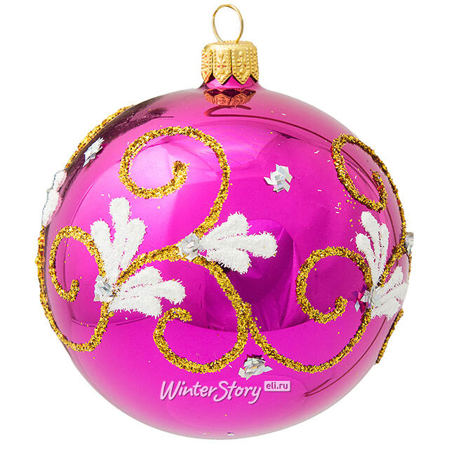 Стеклянный елочный шар Эхо 8 см вишневый Фабрика Елочка