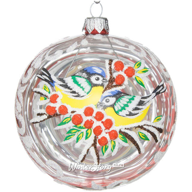 Стеклянный елочный шар Дуэт 9 см красный Фабрика Елочка