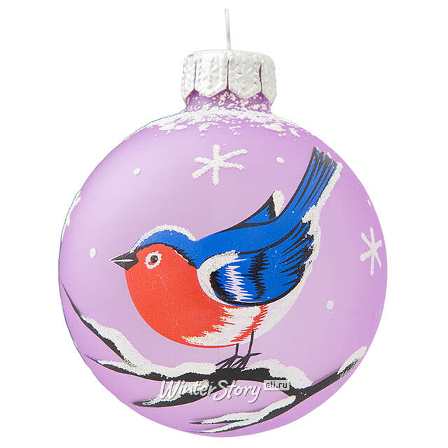 Стеклянный елочный шар Блюз 6 см сиреневый Фабрика Елочка