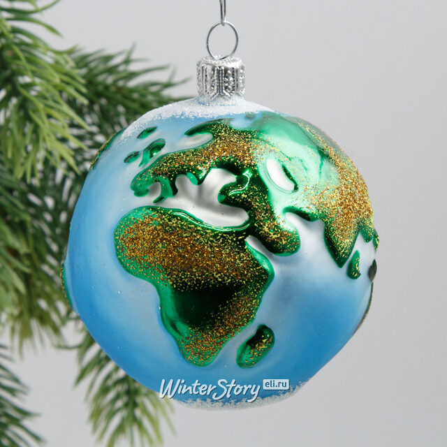 Набор стеклянных елочных игрушек Космический, 3 шт, золотой, подвеска Фабрика Елочка