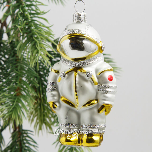 Набор стеклянных елочных игрушек Космический, 3 шт, золотой, подвеска Фабрика Елочка