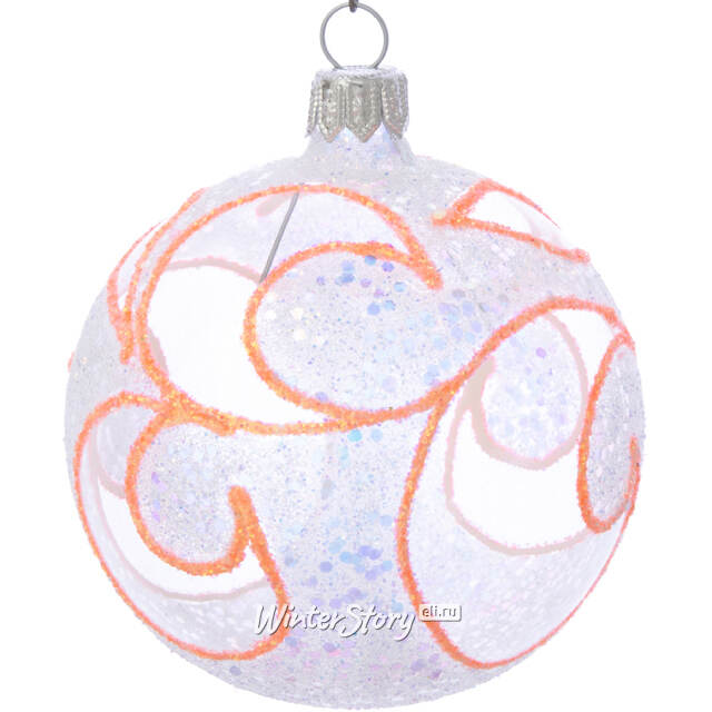 Стеклянный елочный шар Оригинальный 7 см прозрачный с розовым Фабрика Елочка