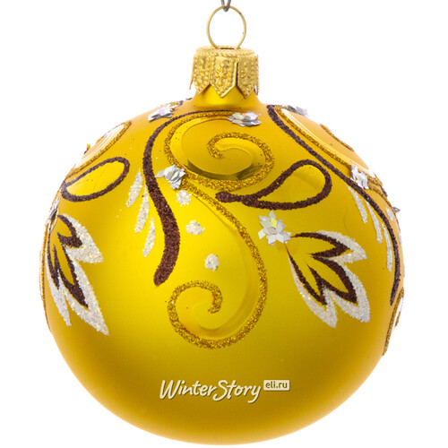 Стеклянный елочный шар Отрада 7 см золотой Фабрика Елочка
