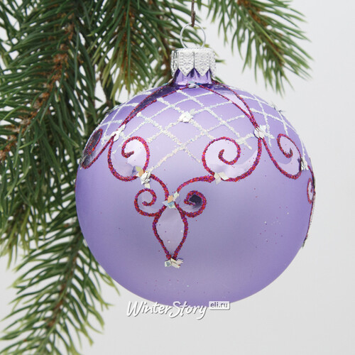 Стеклянный елочный шар Тайна 7 см фиолетовый Фабрика Елочка