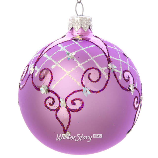 Стеклянный елочный шар Тайна 7 см сиреневый Фабрика Елочка
