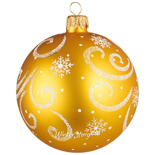 Стеклянный елочный шар Зодиак - Лошадка Клоди 9 см золотой Фабрика Елочка