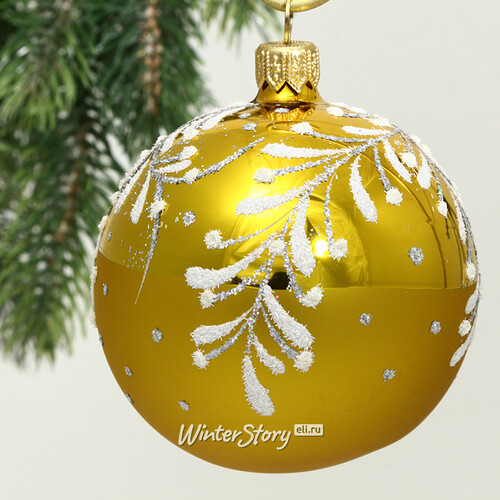 Стеклянный елочный шар Лилейный 7 см золотой Фабрика Елочка