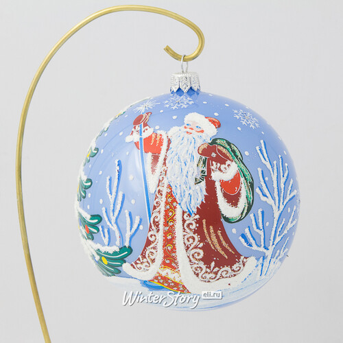 Стеклянный елочный шар Дед Мороз 11 см Фабрика Елочка