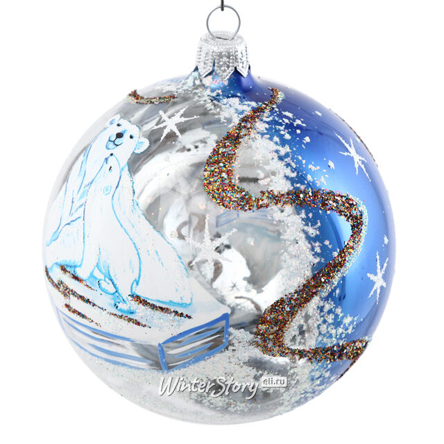 Стеклянный елочный шар Полярный 9 см Фабрика Елочка