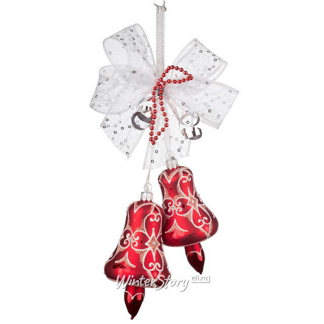 Новогоднее украшение Колокольчики - Колокольный Звон 12 см, стекло Фабрика Елочка