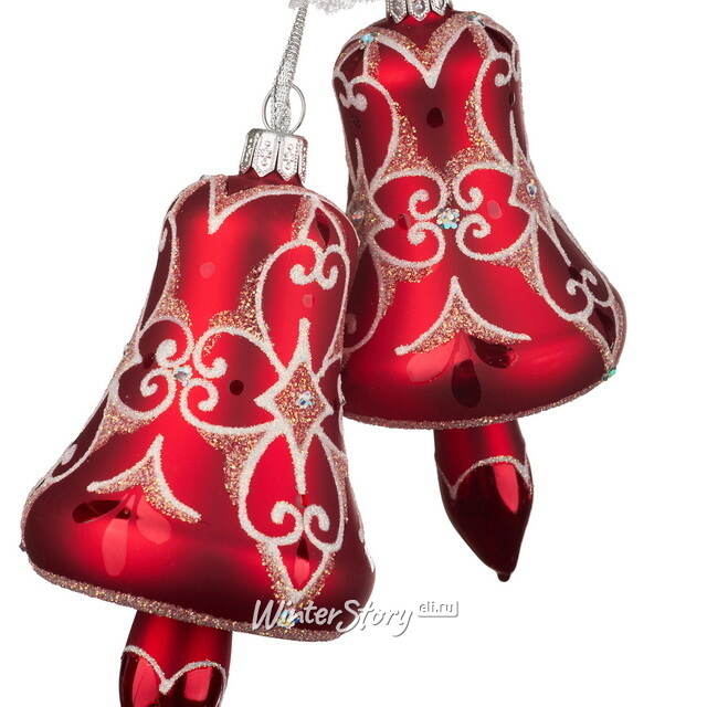 Новогоднее украшение Колокольчики - Колокольный Звон 12 см, стекло Фабрика Елочка