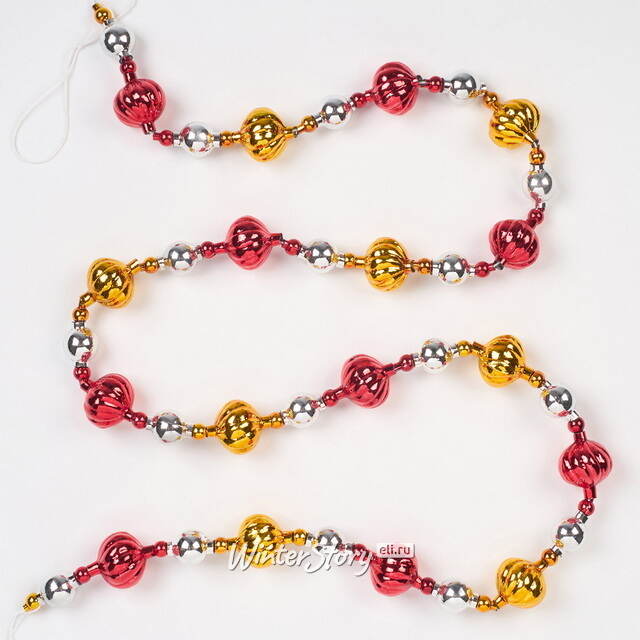 Стеклянные бусы на елку Дольки 120 см Фабрика Елочка