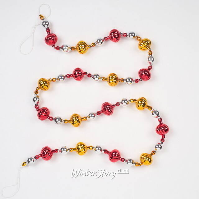 Стеклянные бусы на елку Дольки 120 см Фабрика Елочка