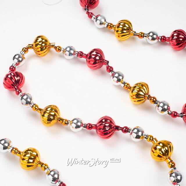 Стеклянные бусы на елку Дольки 120 см Фабрика Елочка