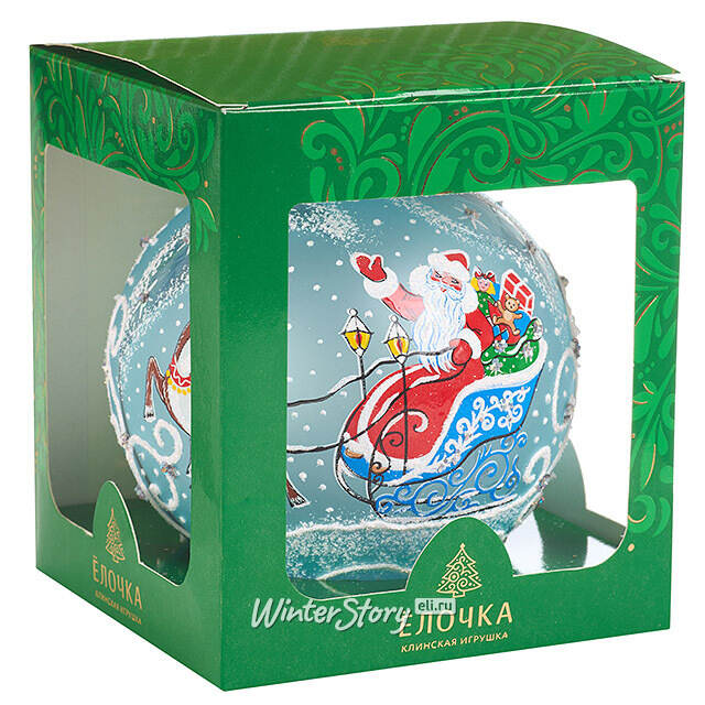 Стеклянный елочный шар Северная сказка 11 см Фабрика Елочка