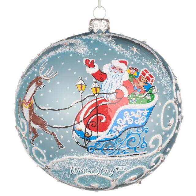 Стеклянный елочный шар Северная сказка 11 см Фабрика Елочка