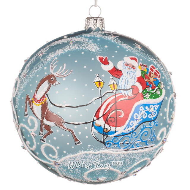 Стеклянный елочный шар Северная сказка 11 см Фабрика Елочка