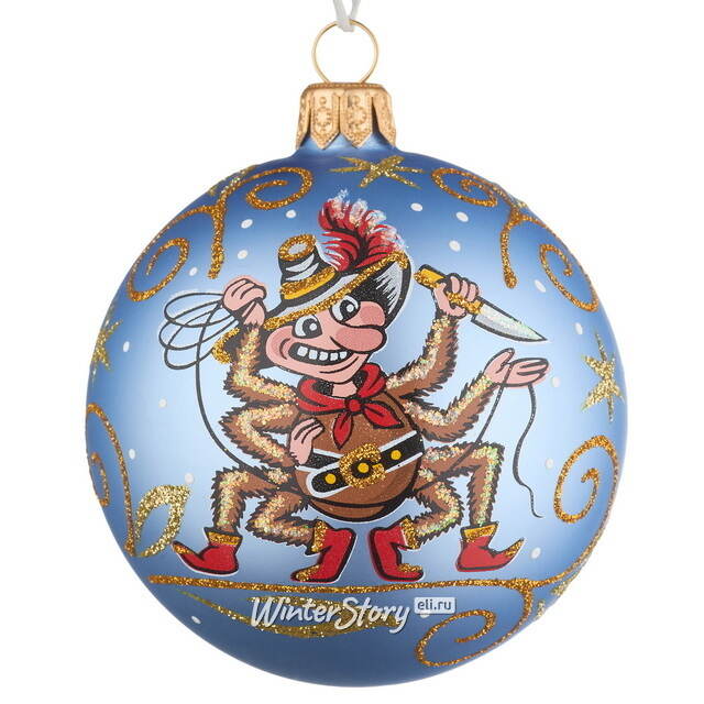 Набор стеклянных елочных шаров Муха-Цокотуха 8 см, 4 шт Фабрика Елочка