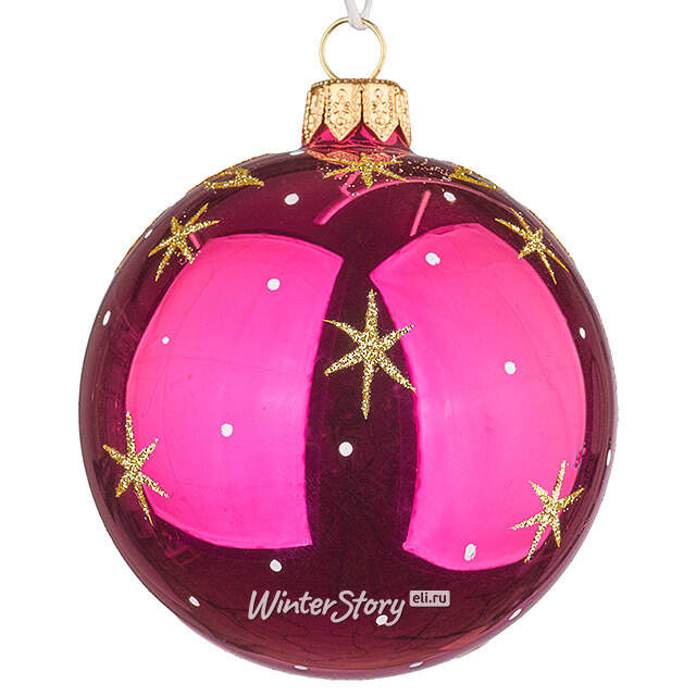 Набор стеклянных елочных шаров Муха-Цокотуха 8 см, 4 шт Фабрика Елочка