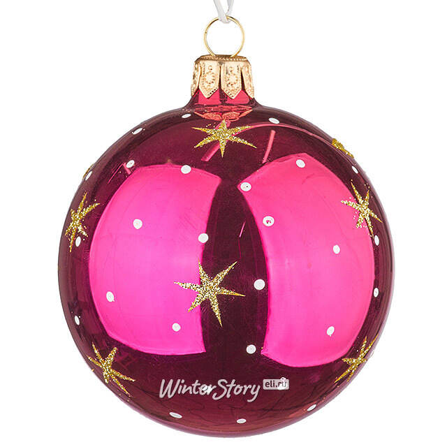 Набор стеклянных елочных шаров Муха-Цокотуха 8 см, 4 шт Фабрика Елочка