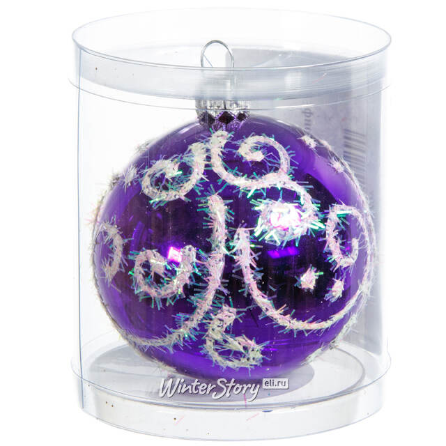 Стеклянный елочный шар Сияние 6 см фиолетовый Фабрика Елочка