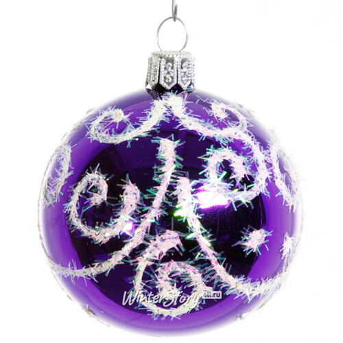 Стеклянный елочный шар Сияние 6 см фиолетовый Фабрика Елочка
