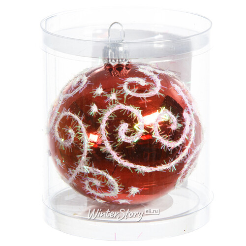 Стеклянный елочный шар Сияние 6 см красный Фабрика Елочка