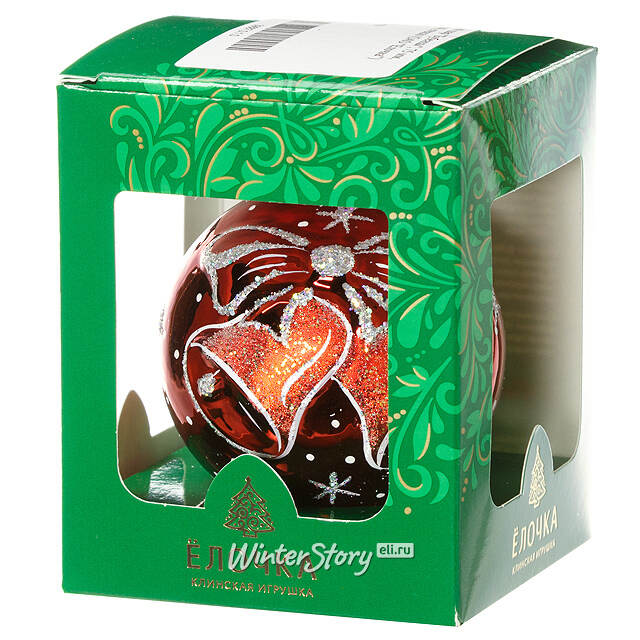 Стеклянный елочный шар Бубенцы 7 см красный Фабрика Елочка