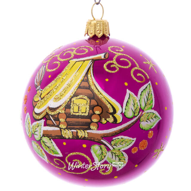 Стеклянный елочный шар Шутка 7 см розовый Фабрика Елочка