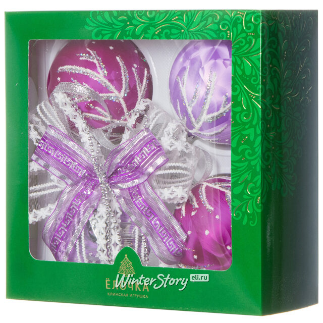 Гирлянда из новогодних шаров Кокетка 43 см, стекло Фабрика Елочка