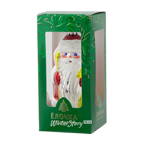 Стеклянная елочная игрушка Дед Мороз 8 см, подвеска Фабрика Елочка