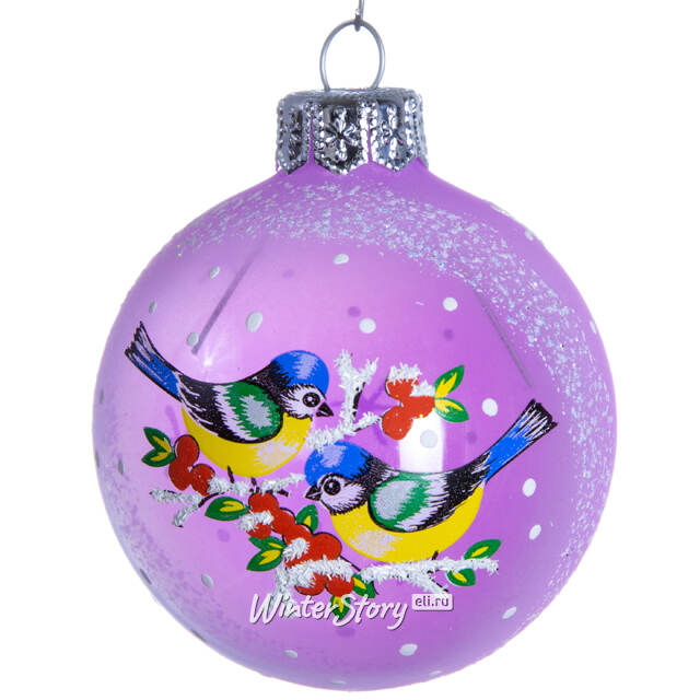 Стеклянный елочный шар Орбита 6 см сиреневый Фабрика Елочка
