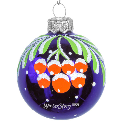 Стеклянный елочный шар Откровение 6 см фиолетовый Фабрика Елочка