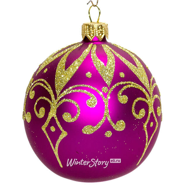Стеклянный елочный шар Триумф 7 см лиловый Фабрика Елочка