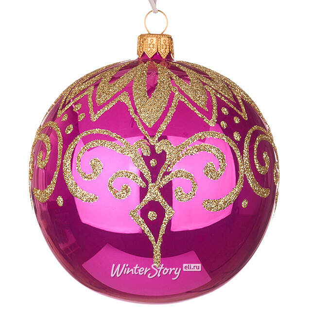 Стеклянный елочный шар Вечерний 9 см розовый Фабрика Елочка