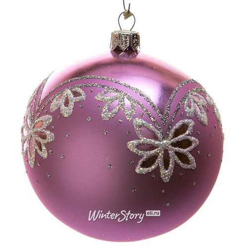 Стеклянный елочный шар Подснежник 9 см розовый Фабрика Елочка