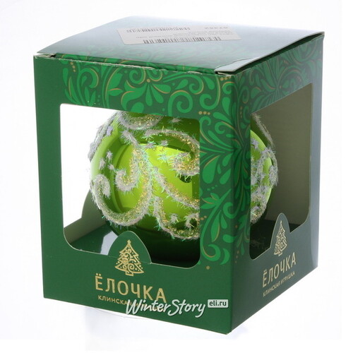 Стеклянный елочный шар Мечта 9 см зеленый Фабрика Елочка