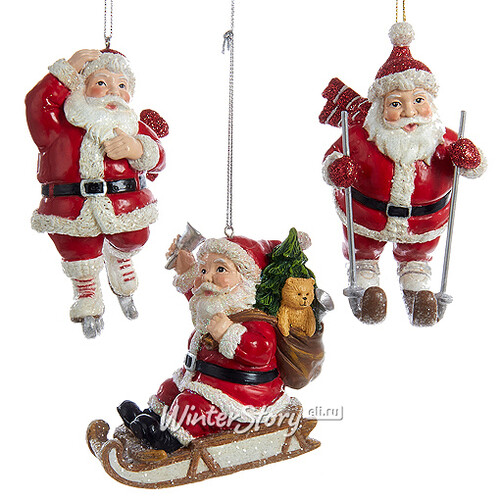 Елочная игрушка Санта-Клаус на коньках 10 см, подвеска Kurts Adler