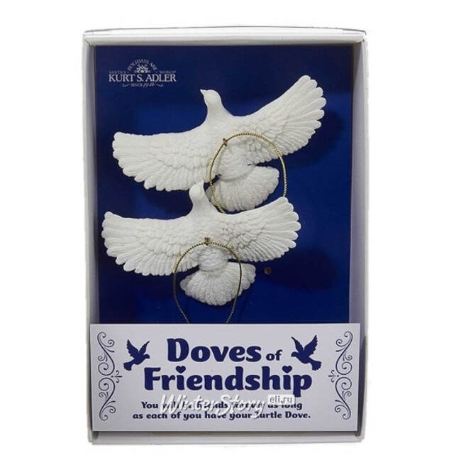 Набор елочных игрушек Горлицы - Голуби Дружбы 12 см, 2 шт Kurts Adler