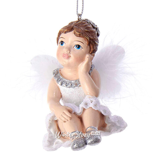 Елочная игрушка Маленькая Фея-балеринка 7 см брюнетка, подвеска Kurts Adler