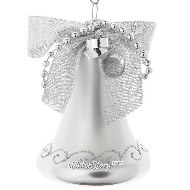 Стеклянная елочная игрушка Колокольчик Презент 8.5 см, подвеска Фабрика Елочка