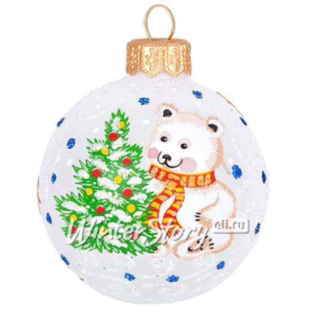 Стеклянный елочный шар Облачко 6 см Фабрика Елочка