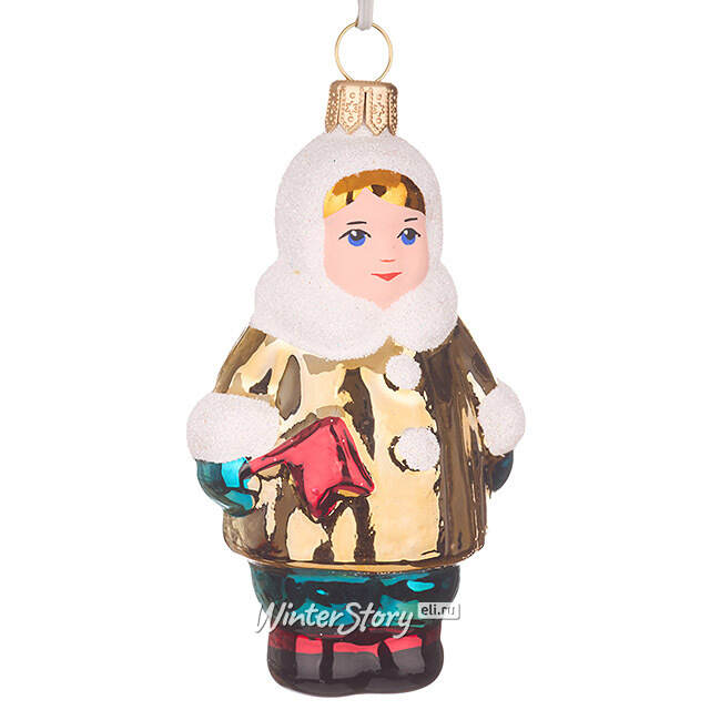 Стеклянная елочная игрушка Стефания 8 см Фабрика Елочка