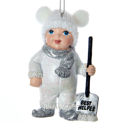 Елочная игрушка Снежный Малыш 9 см с лопаткой, подвеска Kurts Adler