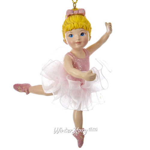 Ёлочная игрушка Балерина Валери в нежно-розовом платье 10 см, подвеска Kurts Adler