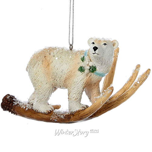 Елочная игрушка Медведь - Северное Чудо 10 см, подвеска Kurts Adler