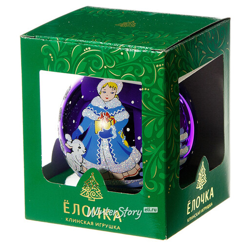 Стеклянный елочный шар Любава 8 см фиолетовый Фабрика Елочка