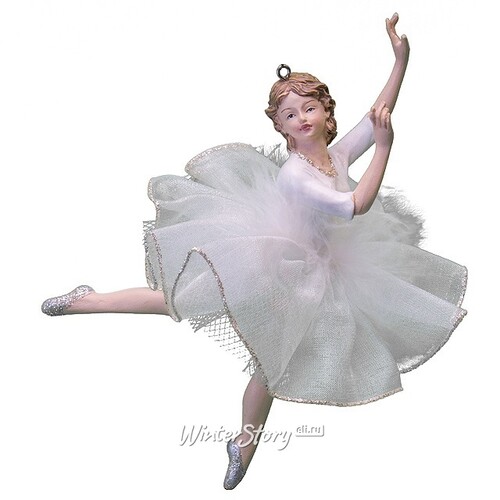 Елочное украшение Балерина в белом - руки в стороны 15 см, подвеска Kurts Adler