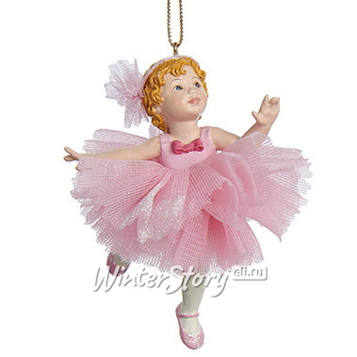 Елочное украшение Малышка-Балерина в светло-розовой юбке 9 см, подвеска Kurts Adler